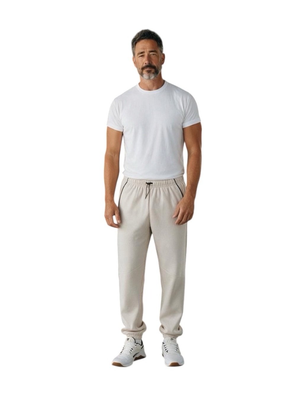 Reebok Men's Cream Commuter Jogger Sweatpants